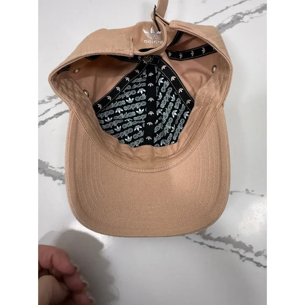 Adidas Baseball Cap Adjustable One Size Pink Peach Sport Casual Strap-Back Relax
